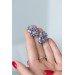 Grey Purple Succulent Echeveria Cuff earrings 