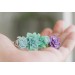 Green and Purple  Succulent Hair Clip / Hair Pin