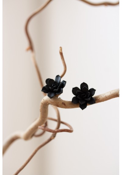 Black Hypoallergenic Succulent Studs