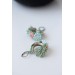 Only one Pink Blue Succulent Dangle Earrings Brass Polymer clay Earrings Statement Multicolor Earrings Gift for her 