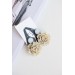 Beige and Gray Flowers Statement Earrings big flower black oversized earrings