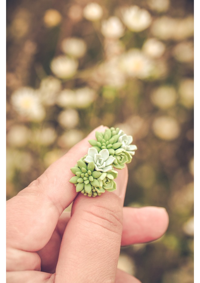 Green bouquet Succulent Stud Earrings