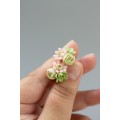 Pink Succulent Stud Earrings