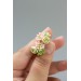 Pink Succulent Stud Earrings