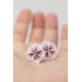 Pink Pansy Earrings  Flowers Stud earrings