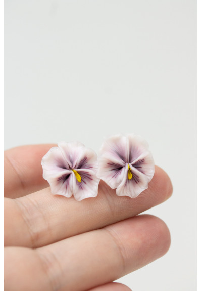 Pink Pansy Earrings Stud earrings