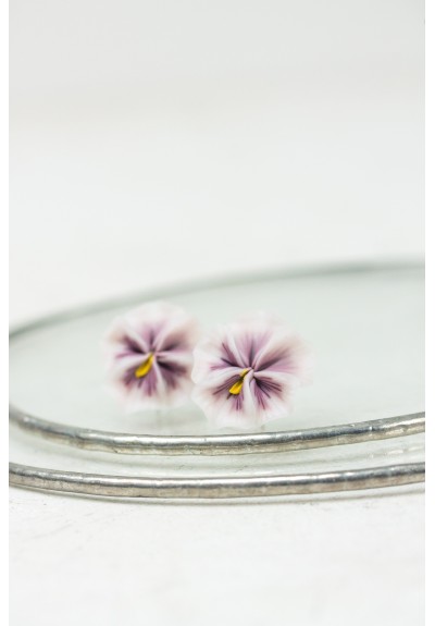 Pink Pansy Earrings Stud earrings