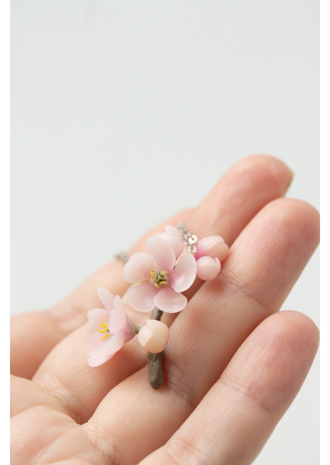 Sakura branch - Jewelry with Sakura flowers - Necklace with spring flowers