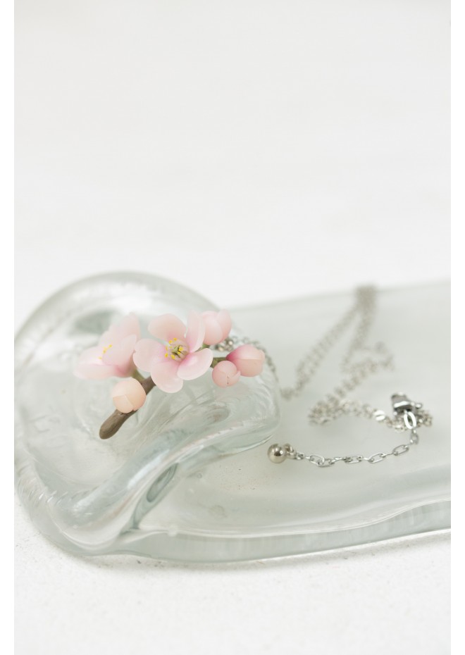 Sakura branch - Jewelry with Sakura flowers - Necklace with spring flowers