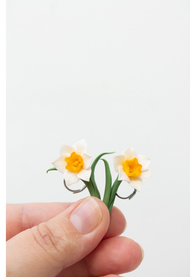 Daffodil Flower Earrings