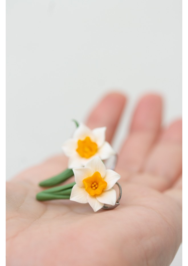 Daffodil Flower Earrings