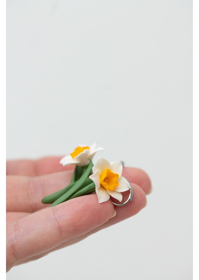 Daffodil Flower Earrings