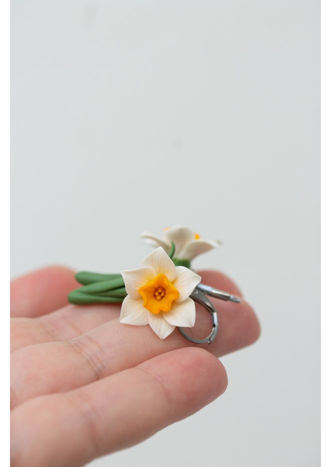 Daffodil Flower Earrings