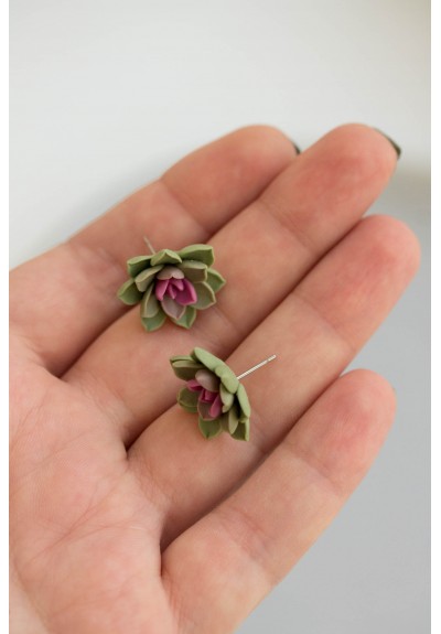 Green Hypoallergenic Succulent Studs