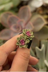 Green Hypoallergenic Succulent Studs
