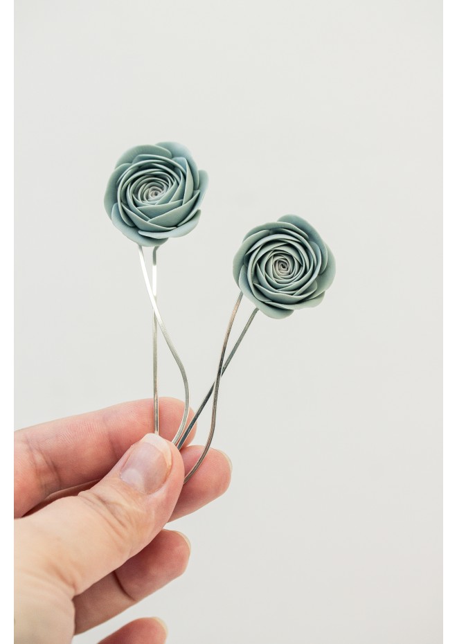 Blue Flowers Hairpin