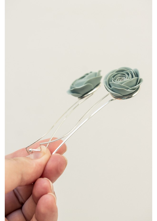 Blue Flowers Hairpin