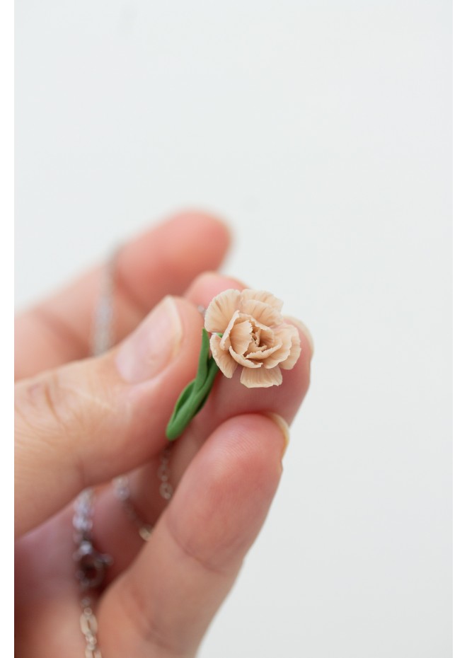 January Birth Flower, Carnation Necklace