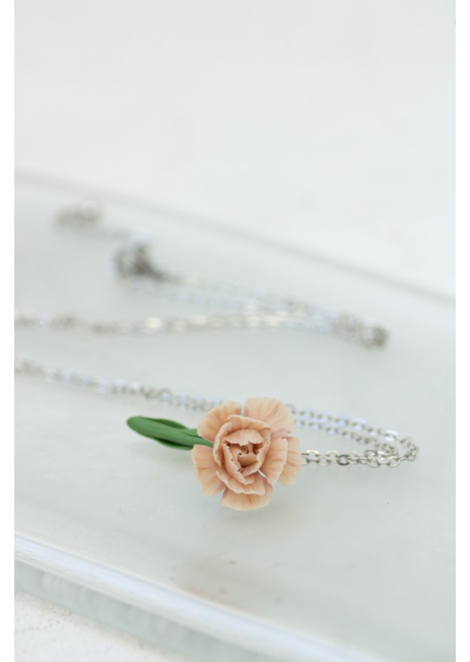 January Birth Flower, Carnation Necklace