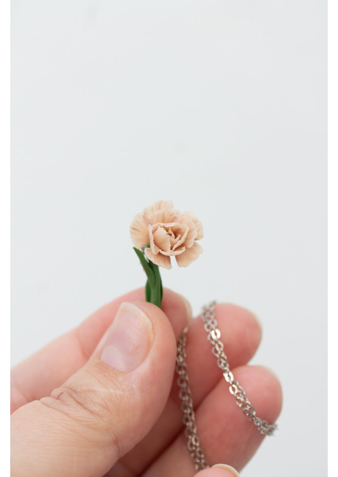 January Birth Flower, Carnation Necklace