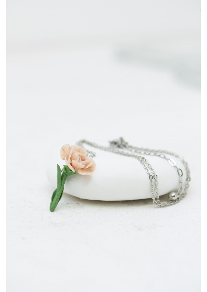 January Birth Flower, Carnation Necklace