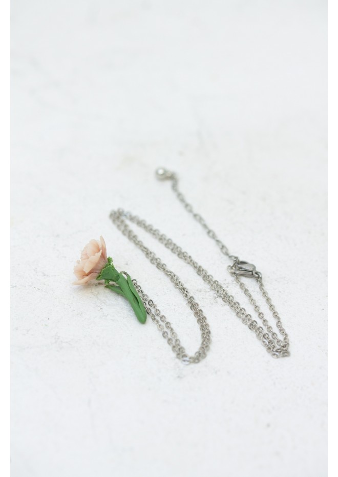 January Birth Flower, Carnation Necklace