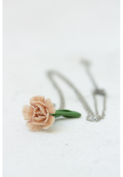 January Birth Flower, Carnation Necklace