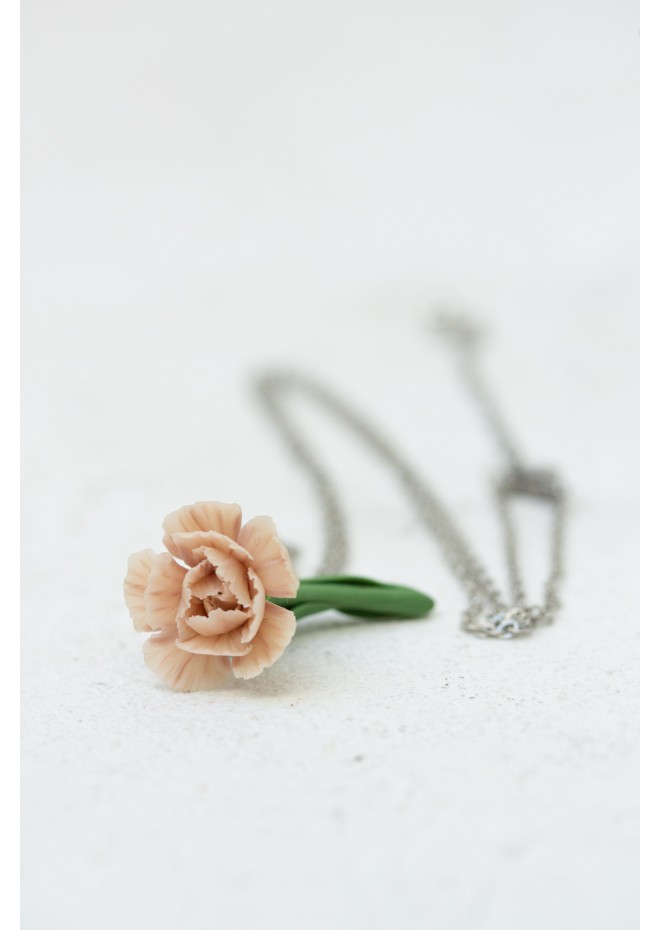 January Birth Flower, Carnation Necklace