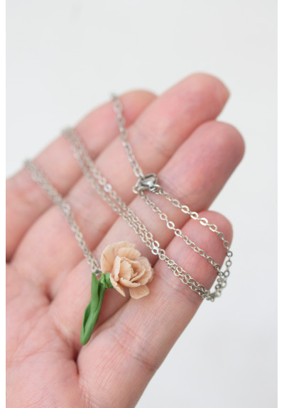 January Birth Flower, Carnation Necklace