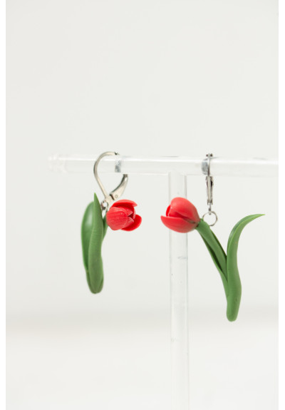 TULIP EARRINGS, Spring Flower Earrings, April Birth Flower Gifts - Customized Birthday Jewelry