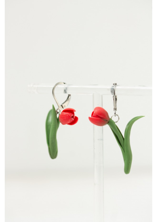 TULIP EARRINGS, Spring Flower Earrings, April Birth Flower Gifts - Customized Birthday Jewelry