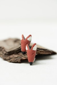 Red Fox stud earrings, Animals Earrings