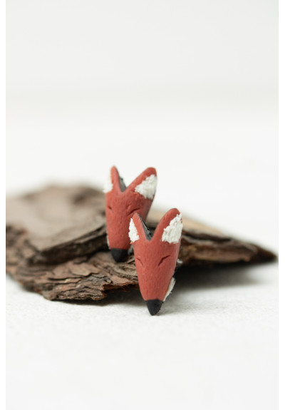 Red Fox stud earrings, Animals Earrings