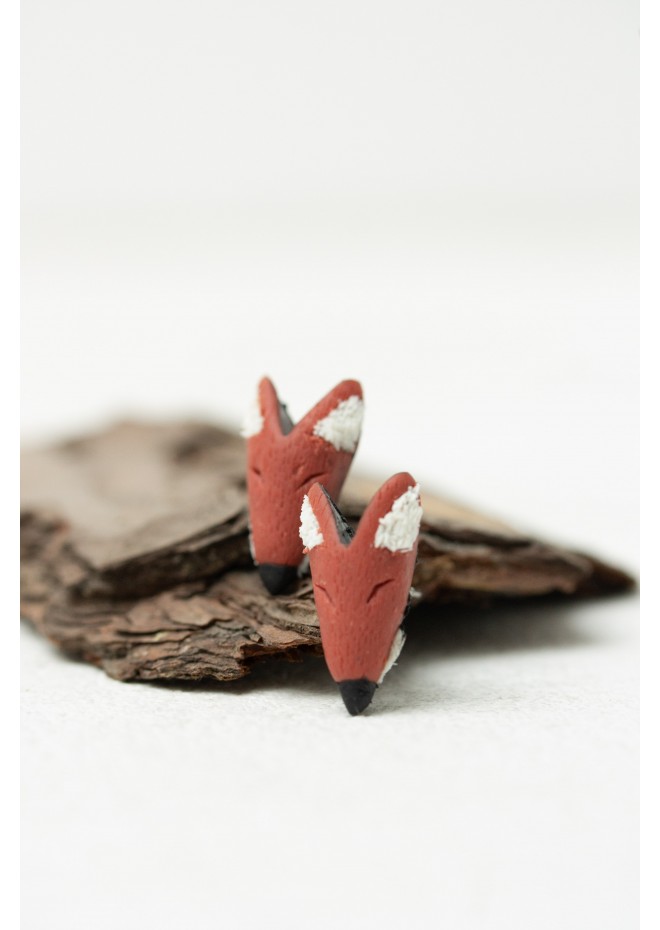 Red Fox stud earrings, Animals Earrings