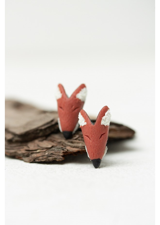 Red Fox stud earrings, Animals Earrings