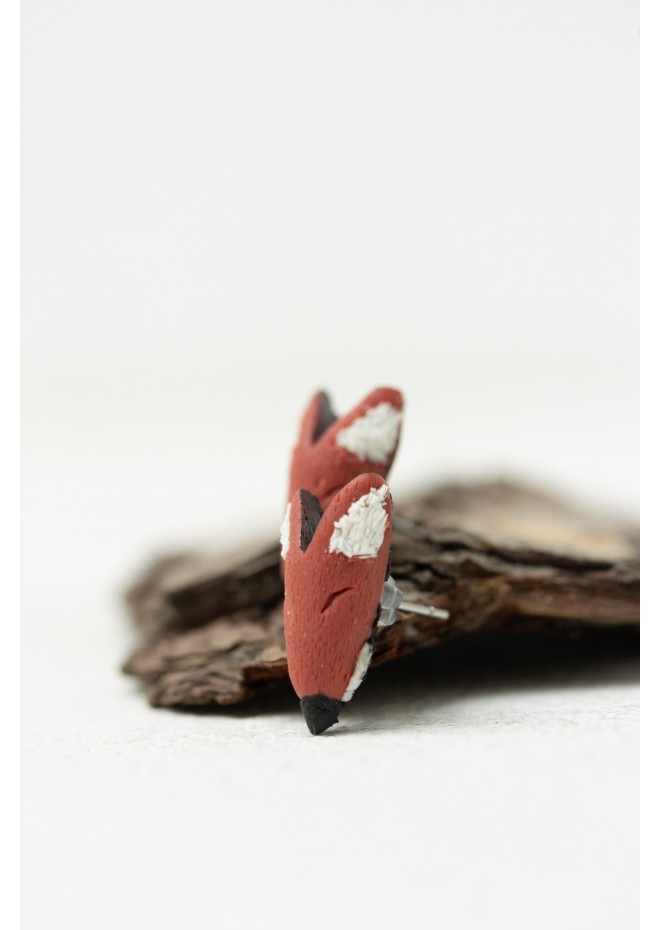 Red Fox stud earrings, Animals Earrings