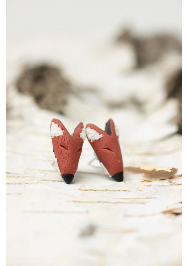 Red Fox stud earrings, Animals Earrings