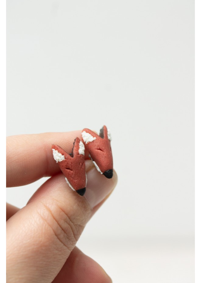 Red Fox stud earrings, Animals Earrings