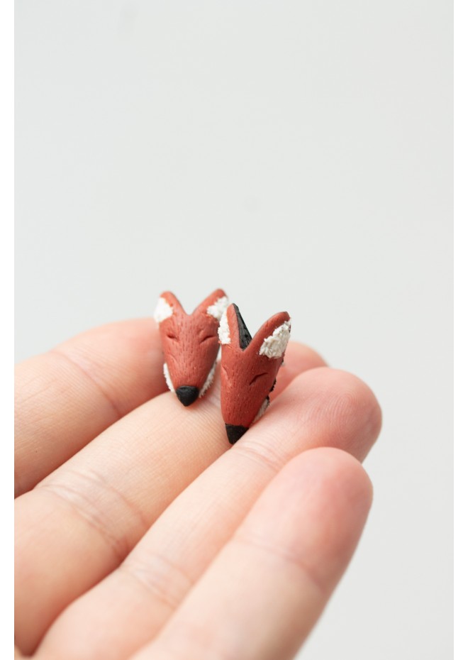 Red Fox stud earrings, Animals Earrings