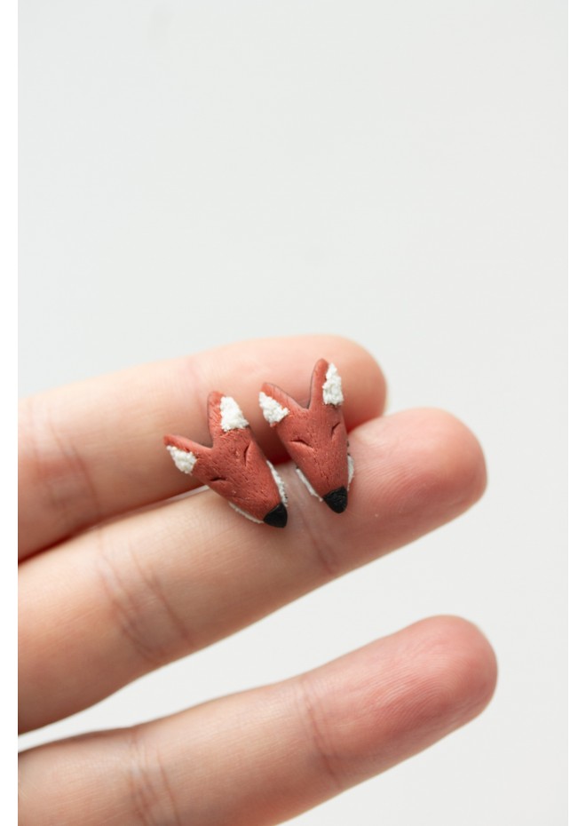 Red Fox stud earrings, Animals Earrings