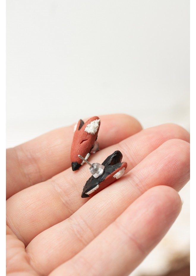 Red Fox stud earrings, Animals Earrings