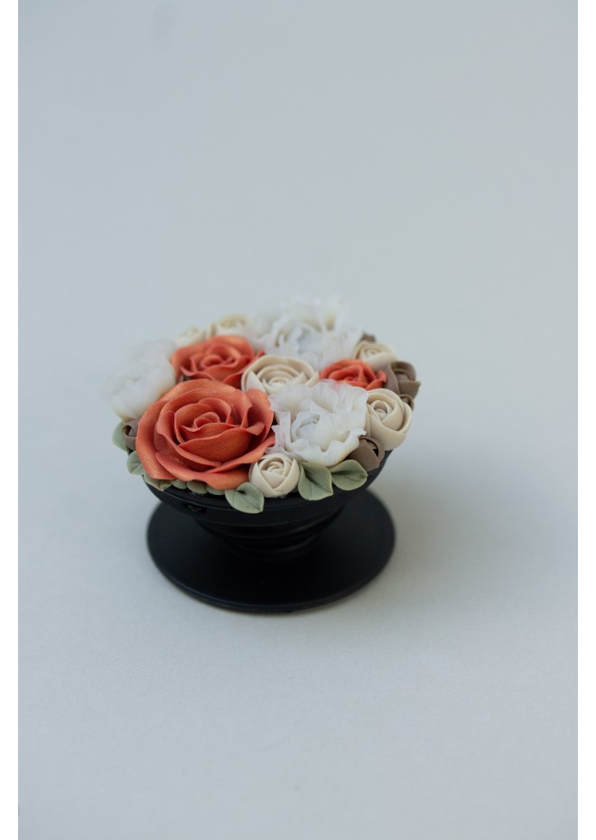 Orange roses Flowers bouquet phone grip, Floral phone accessory