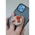 Orange roses Flowers bouquet phone grip, Floral phone accessory