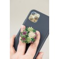 Green succulents phone grip, Floral phone accessory