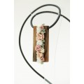 Handmade Floral Bouquet Necklace with Walnut Wood Base