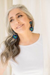 Dark Blue Pansy Clip-on Earrings