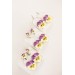 Statement and Beautiful: Exquisite Violet and Yellow Blossom Pansy Flowers Earrings