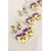 Statement and Beautiful: Exquisite Violet and Yellow Blossom Pansy Flowers Earrings