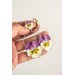 Statement and Beautiful: Exquisite Violet and Yellow Blossom Pansy Flowers Earrings