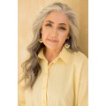 Statement and Beautiful: Exquisite Violet and Yellow Blossom Pansy Flowers Earrings